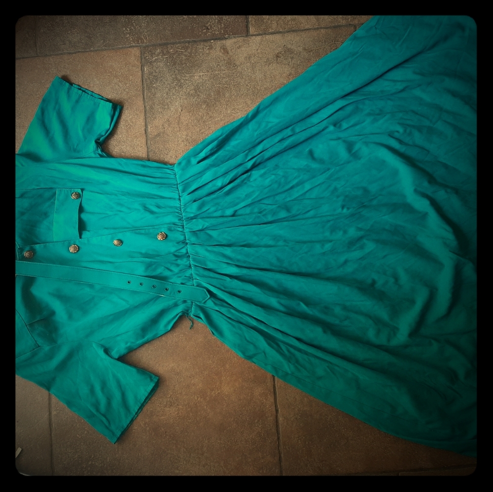 Vintage teal Serbir day dress